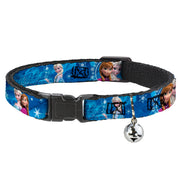 Cat Collar Breakaway - Anna & Elsa Poses Castle & Mountains Blues Cat Collars Breakaway Side Release Disney