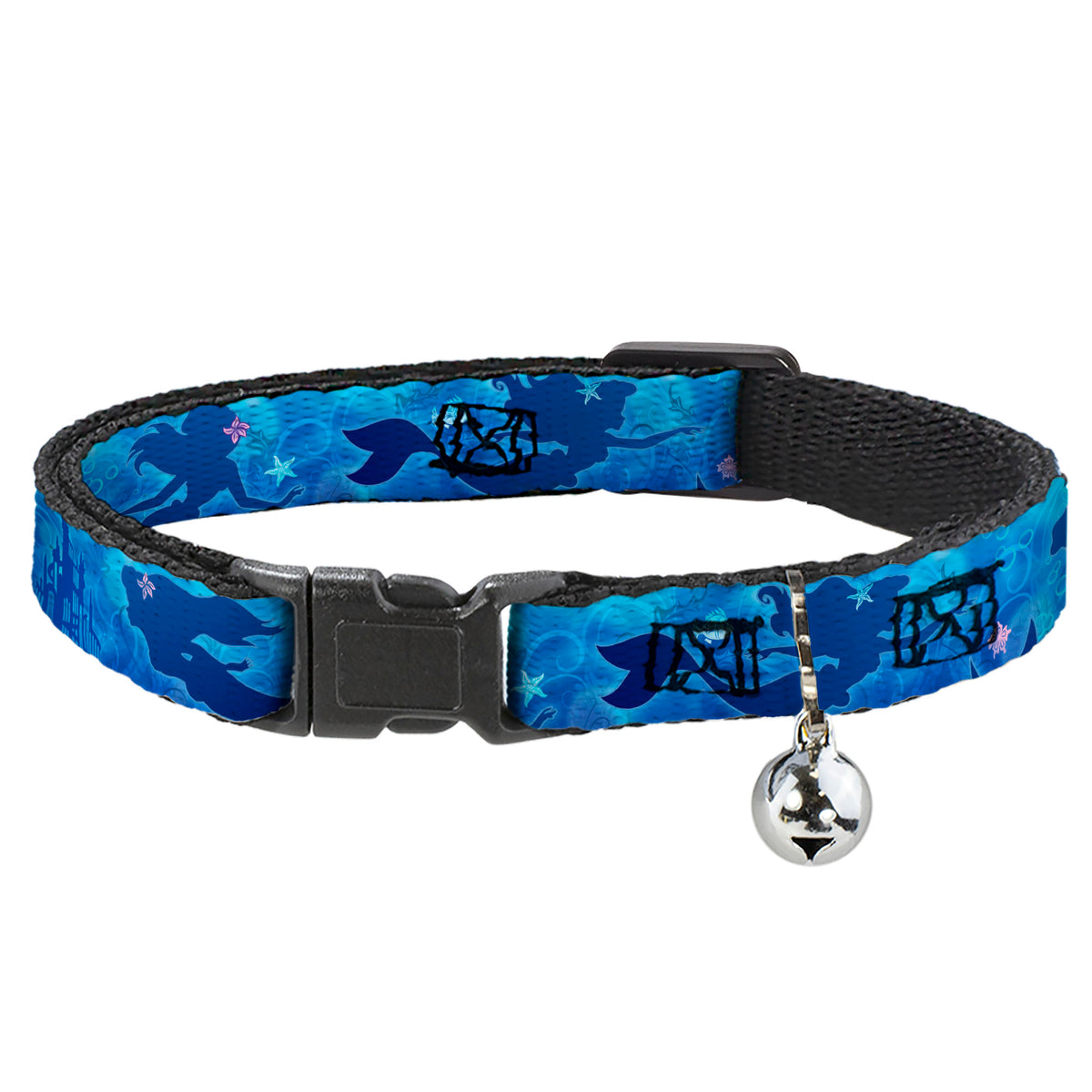Cat Collar Breakaway - Ariel Silhouette Poses Castle Blues Cat Collars Breakaway Side Release Disney