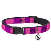 Cat Collar Breakaway - Cheshire Cat Stripe Pink Purple Cat Collars Breakaway Side Release Disney