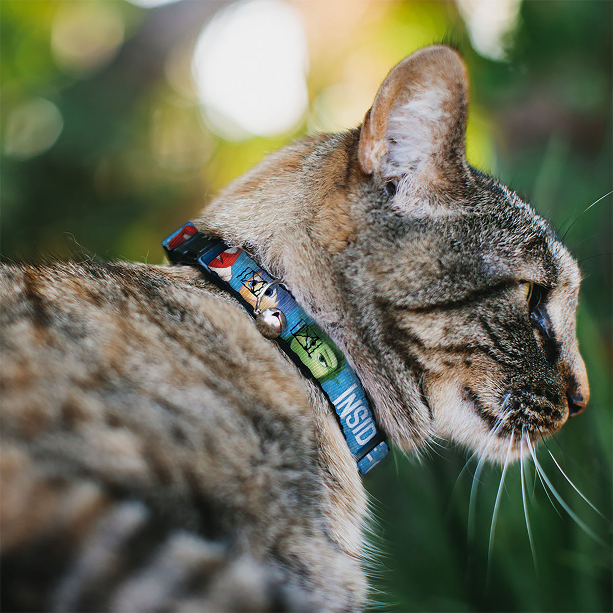 Cat Collar Breakaway - INSIDE OUT 6-Character Pose Sparkle Blue White Cat Collars Breakaway Side Release Disney