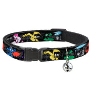 Cat Collar Breakaway - Big Hero 6 Group Action Pose Name Blocks Black Gray Multi Color Cat Collars Breakaway Side Release Disney