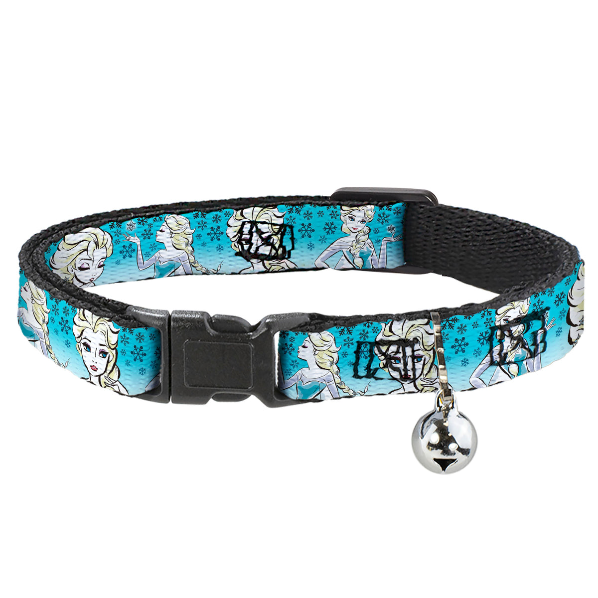 Cat Collar Breakaway - Anna Snowflakes Frozen Art Collection Poses Cat Collars Breakaway Side Release Disney