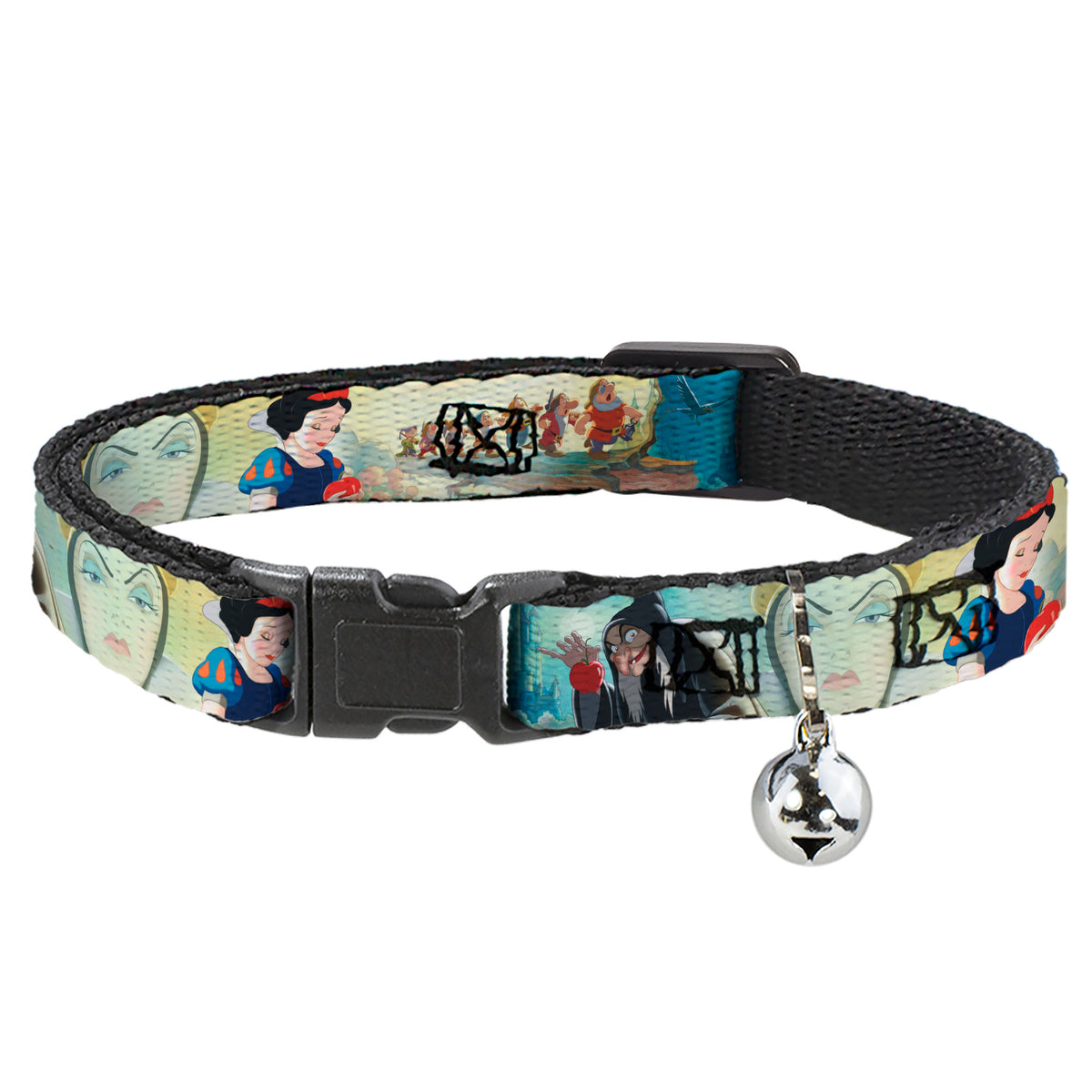 Cat Collar Breakaway - Snow White Dwarves Old Witch Evil Queen Scenes Cat Collars Breakaway Side Release Disney