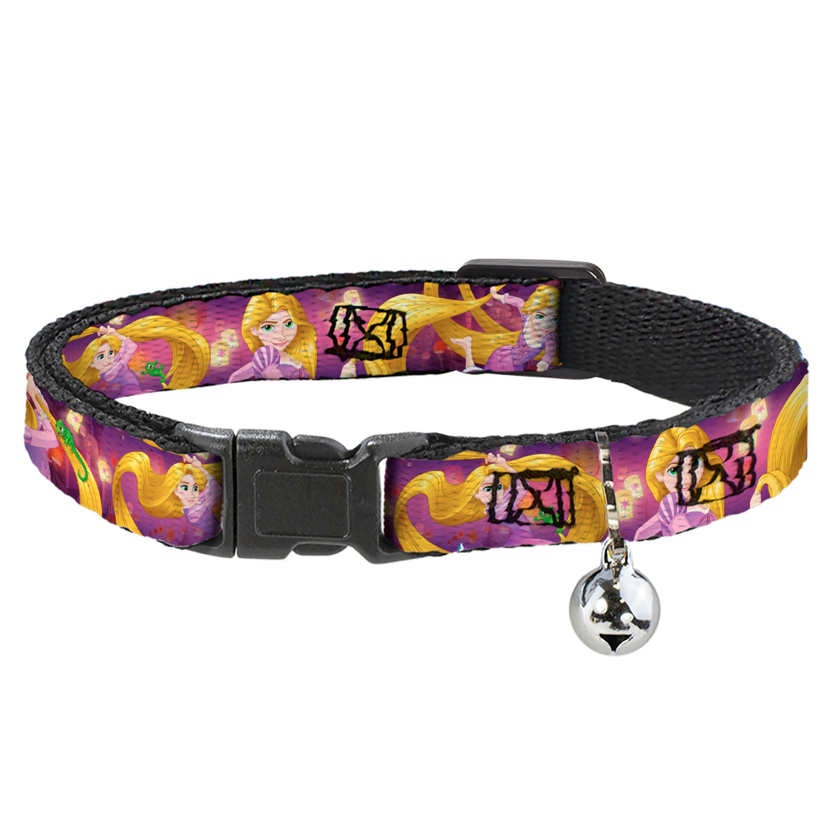 Cat Collar Breakaway - Rapunzel 4-Tangled Poses Pascal Lights Light Purples Cat Collars Breakaway Side Release Disney