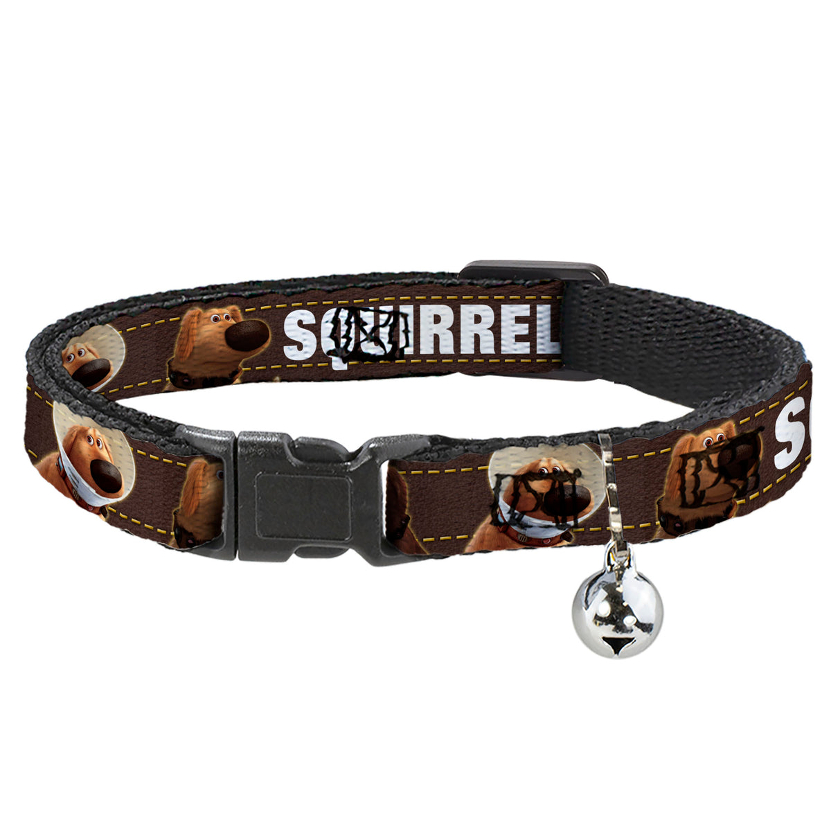 Cat Collar Breakaway - Dug 3-Poses SQUIRREL! Brown Yellow White Cat Collars Breakaway Side Release Disney