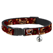 Cat Collar Breakaway - Dug 4-Poses Balloons Paw Print Reds Cat Collars Breakaway Side Release Disney