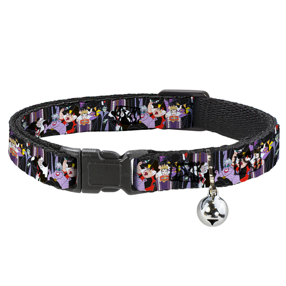 Cat Collar Breakaway - 5-Disney Villains Stacked Cat Collars Breakaway Side Release Disney