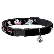 Cat Collar Breakaway - Aristocats Marie 3-Poses BECAUSE I'M A LADY THAT'S WHY Black White Pink Cat Collars Breakaway Side Release Disney