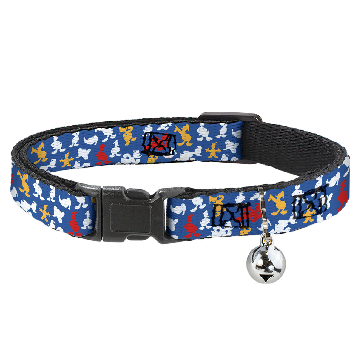 Cat Collar Breakaway - Donald Duck Face Scattered Blue Cat Collars Breakaway Side Release Disney