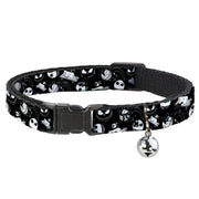 Cat Collar Breakaway - Nightmare Before Christmas Jack Expressions Scary Teddy Killer Duck Collage Black White Cat Collars Breakaway Side Release Disney