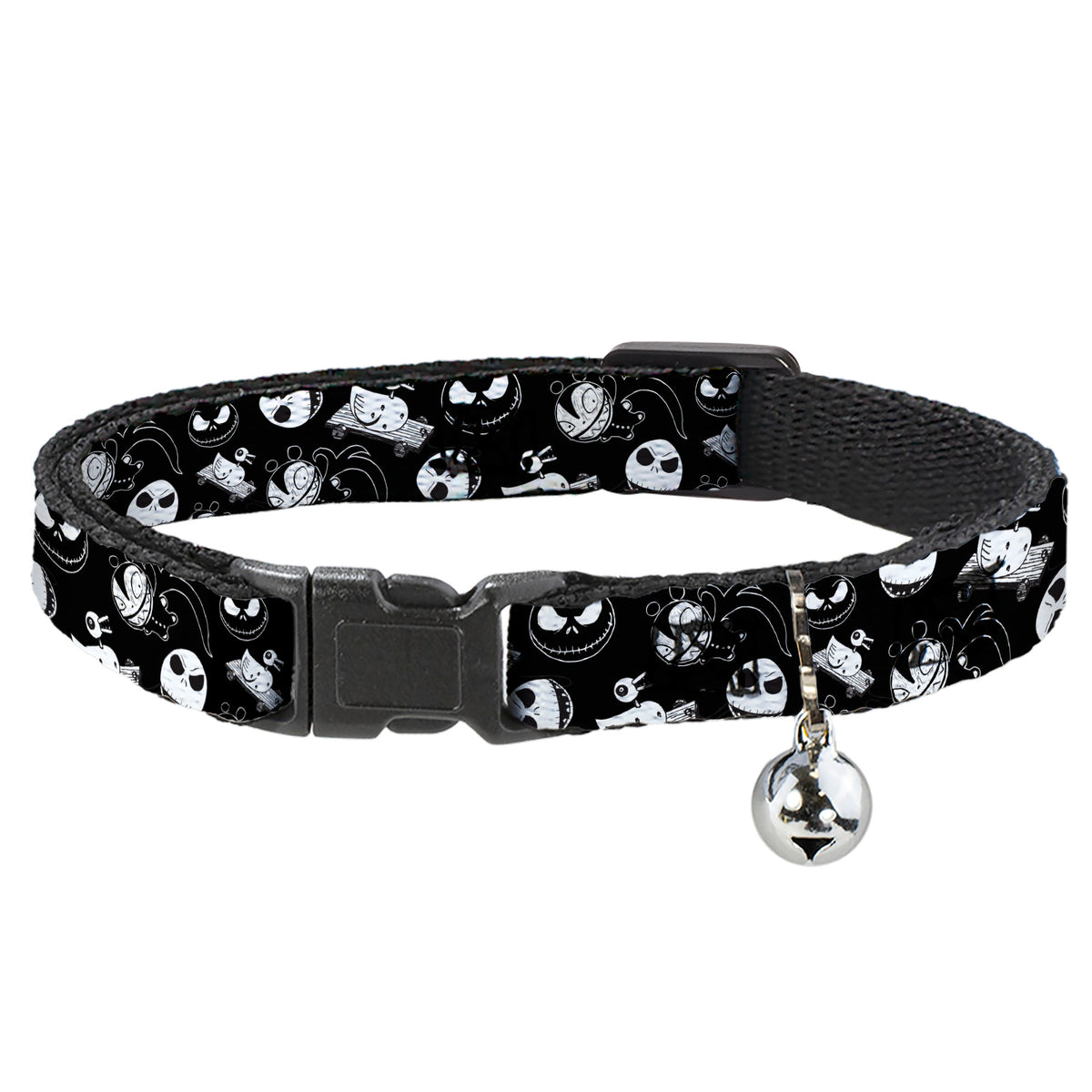 Cat Collar Breakaway - Nightmare Before Christmas Jack Expressions Scary Teddy Killer Duck Collage Black White Cat Collars Breakaway Side Release Disney