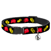 Breakaway Cat Collar with Bell - Mickey Mouse Shorts and Shoes Black/Red/Yellow Cat Collars Breakaway Side Release Disney