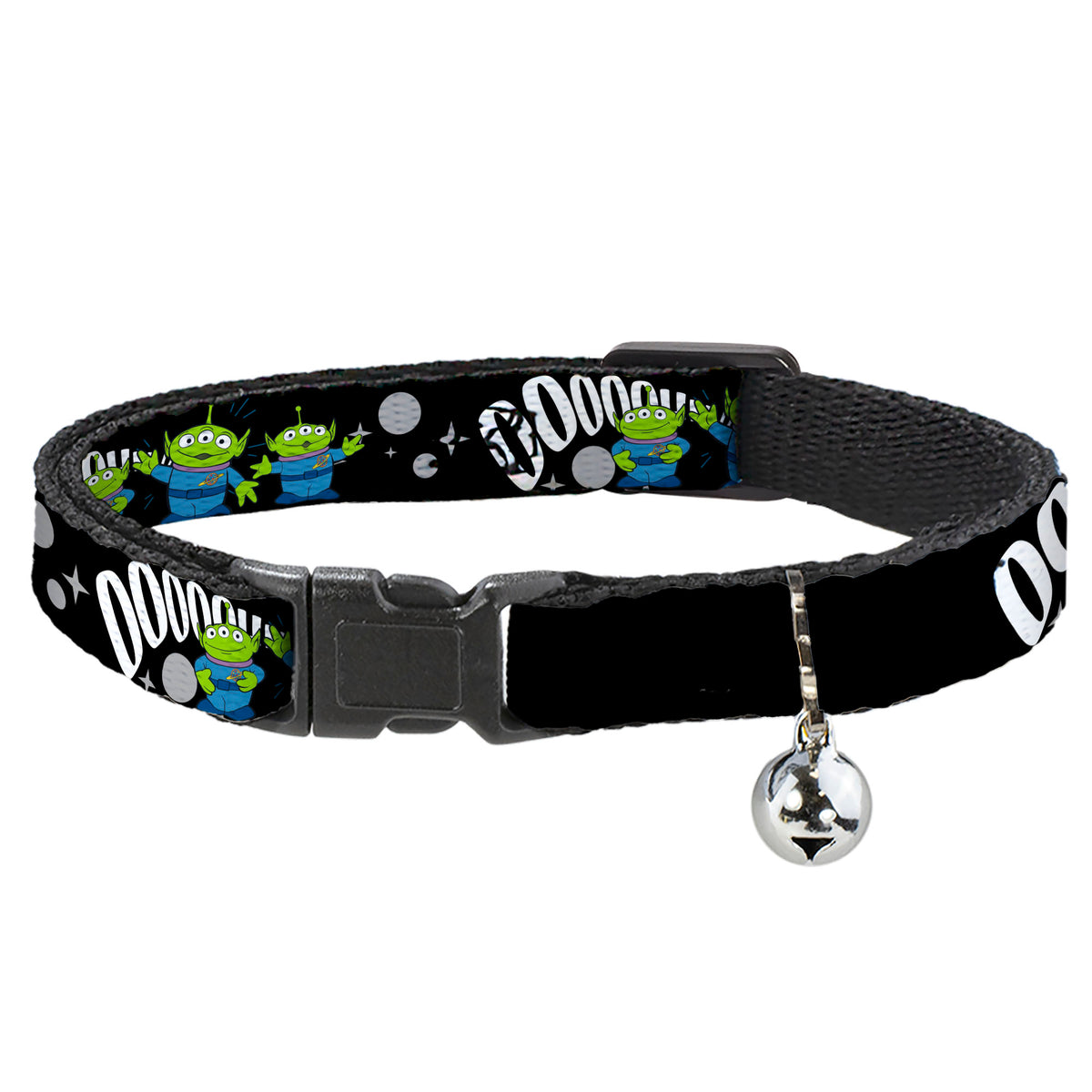 Cat Collar Breakaway - Toy Story 3-Aliens OOOOOHHH Black White Gray Cat Collars Breakaway Side Release Disney