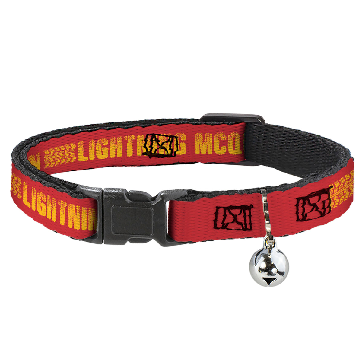 Breakaway Cat Collar with Bell - Cars LIGHTNING MCQUEEN Tread Red/Orange Cat Collars Breakaway Side Release Disney