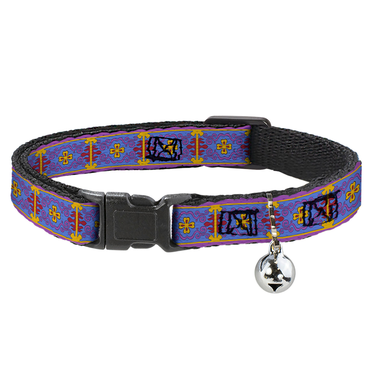 Cat Collar Breakaway - Classic Aladdin Magic Carpet Tapestry Blue Purple Gold Red Cat Collars Breakaway Side Release Disney