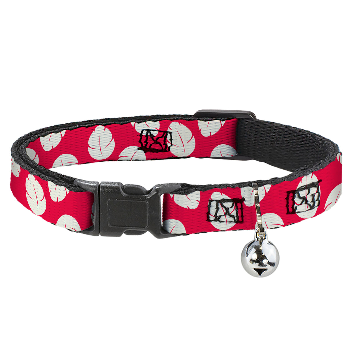 Cat Collar Breakaway - Lilo & Stitch Bounding Lilo Dress Leaves Red Ivory Cat Collars Breakaway Side Release Disney