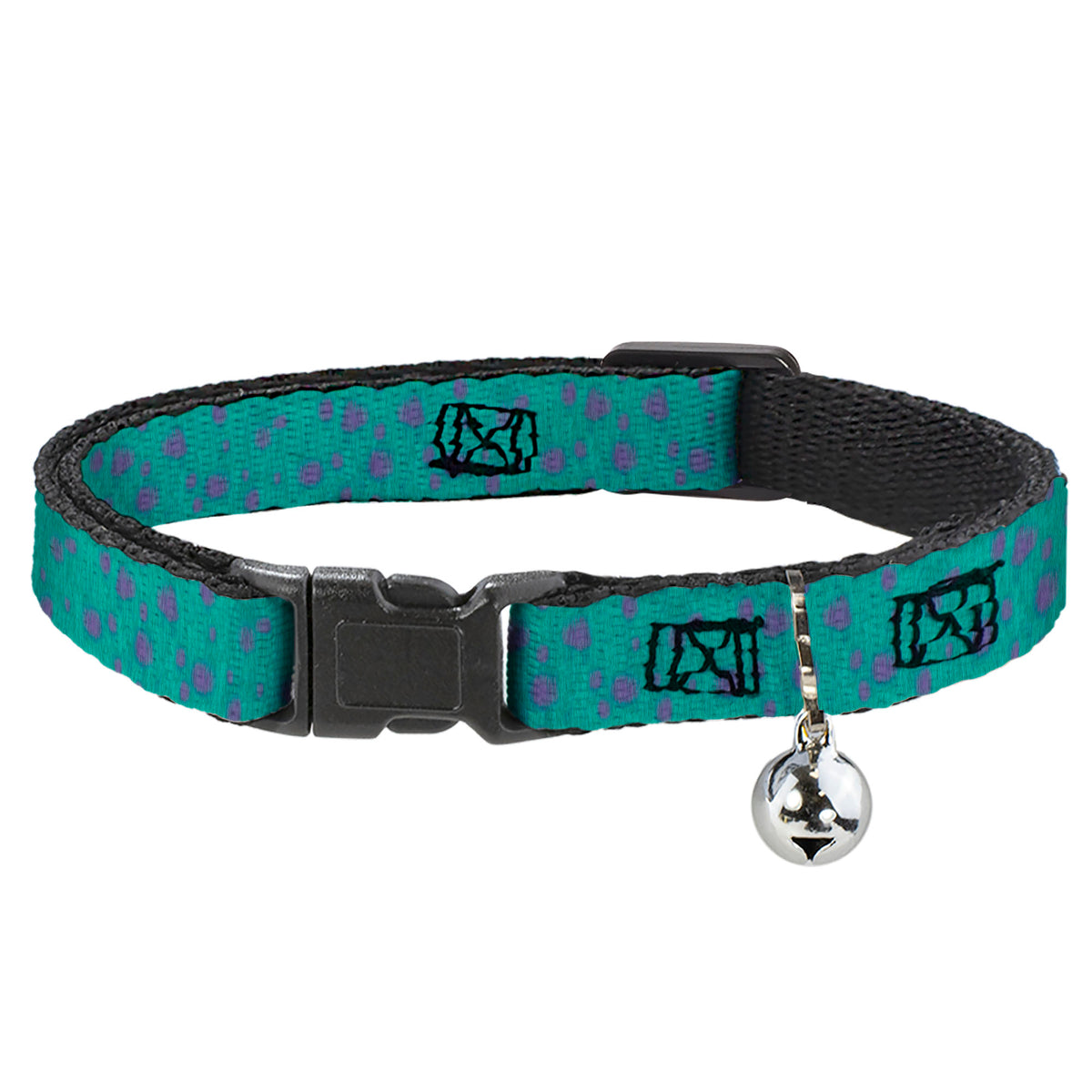 Cat Collar Breakaway - Monsters Inc. Sulley Bounding Spots Blue Purple Cat Collars Breakaway Side Release Disney
