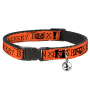 Cat Collar Breakaway - Hocus Pocus THACKERY BINX Cat Silhouette Orange Black Cat Collars Breakaway Side Release Disney