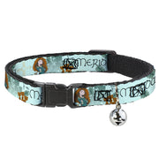 Cat Collar Breakaway with Bell - Brave Merida Castle and Three Bear Brothers Pose with Script Greens - NARROW Fits 8.5-12" Cat Collars Breakaway Side Release Disney