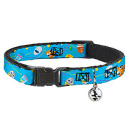 Cat Collar Breakaway with Bell - Pixar Holiday Collection Easter Egg Characters Scattered Blue Cat Collars Breakaway Side Release Disney