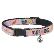 Cat Collar Breakaway with Bell - The Little Mermaid Flounder and Sebastian Under the Sea Pinks Cat Collars Breakaway Side Release Disney