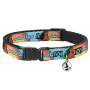 Breakaway Cat Collar with Bell - Moana ISLAND GIRL Rainbow Pose Blue/Multi Color Cat Collars Breakaway Side Release Disney