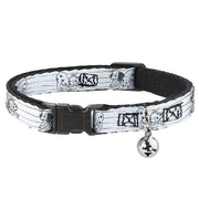 Breakaway Cat Collar with Bell - One Hundred and One Dalmatians Puppies Playing White/Black Cat Collars Breakaway Side Release Disney