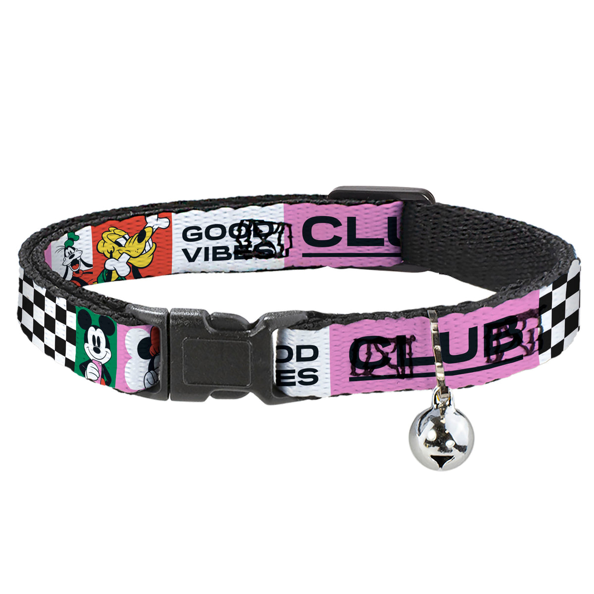 Breakaway Cat Collar with Bell - Sensational Six GOOD VIBES CLUB Pose Blocks Multi Color Cat Collars Breakaway Side Release Disney