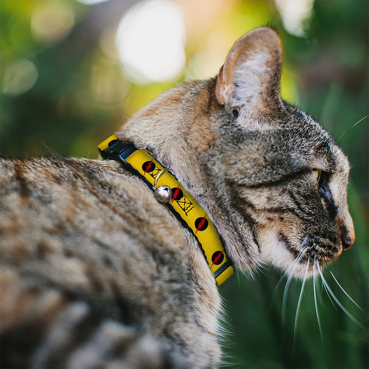 Cat Collar Breakaway - Reverse Flash Logo Golden Yellow Black Red Cat Collars Breakaway Side Release DC Comics