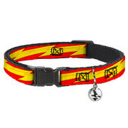 Cat Collar Breakaway - The Flash Bolt Stripe Reds Yellows Cat Collars Breakaway Side Release DC Comics