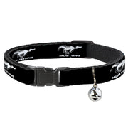 Cat Collar Breakaway - Ford Mustang Black White Logo REPEAT Cat Collars Breakaway Side Release Ford