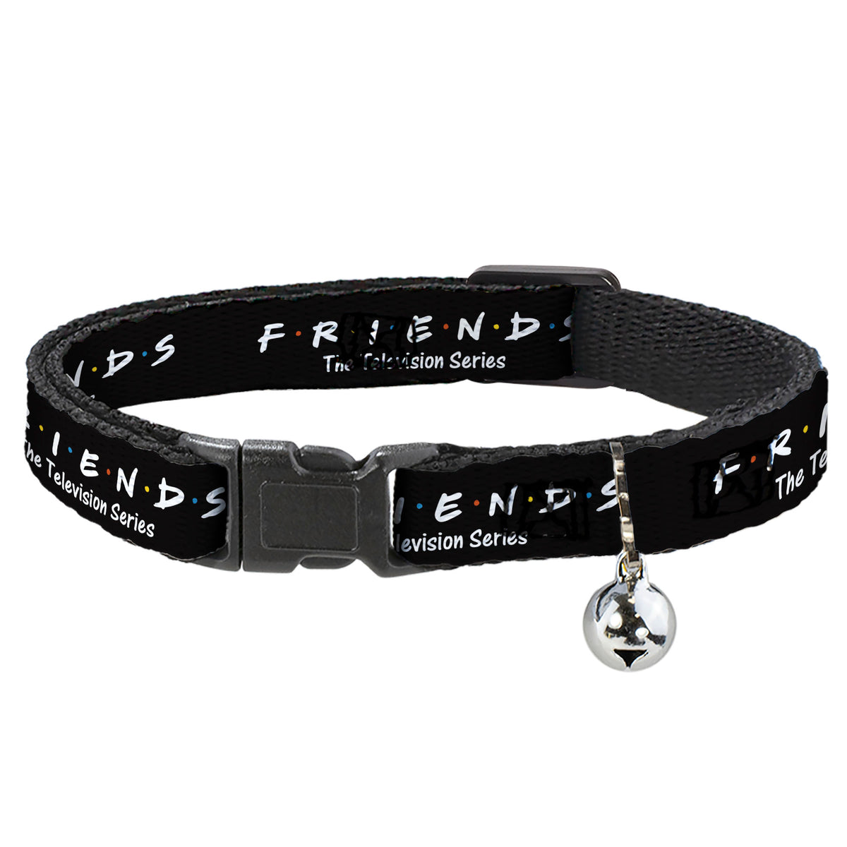 Cat Collar Breakaway - FRIENDS-THE TELEVISION SERIES Logo Black White Multi Color Cat Collars Breakaway Side Release Friends