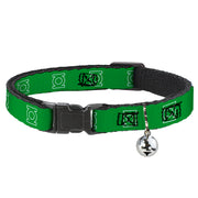 Cat Collar Breakaway - Green Lantern Logo Green White Cat Collars Breakaway Side Release DC Comics