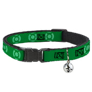 Cat Collar Breakaway - Green Lantern Logo Weathered Greens Cat Collars Breakaway Side Release DC Comics