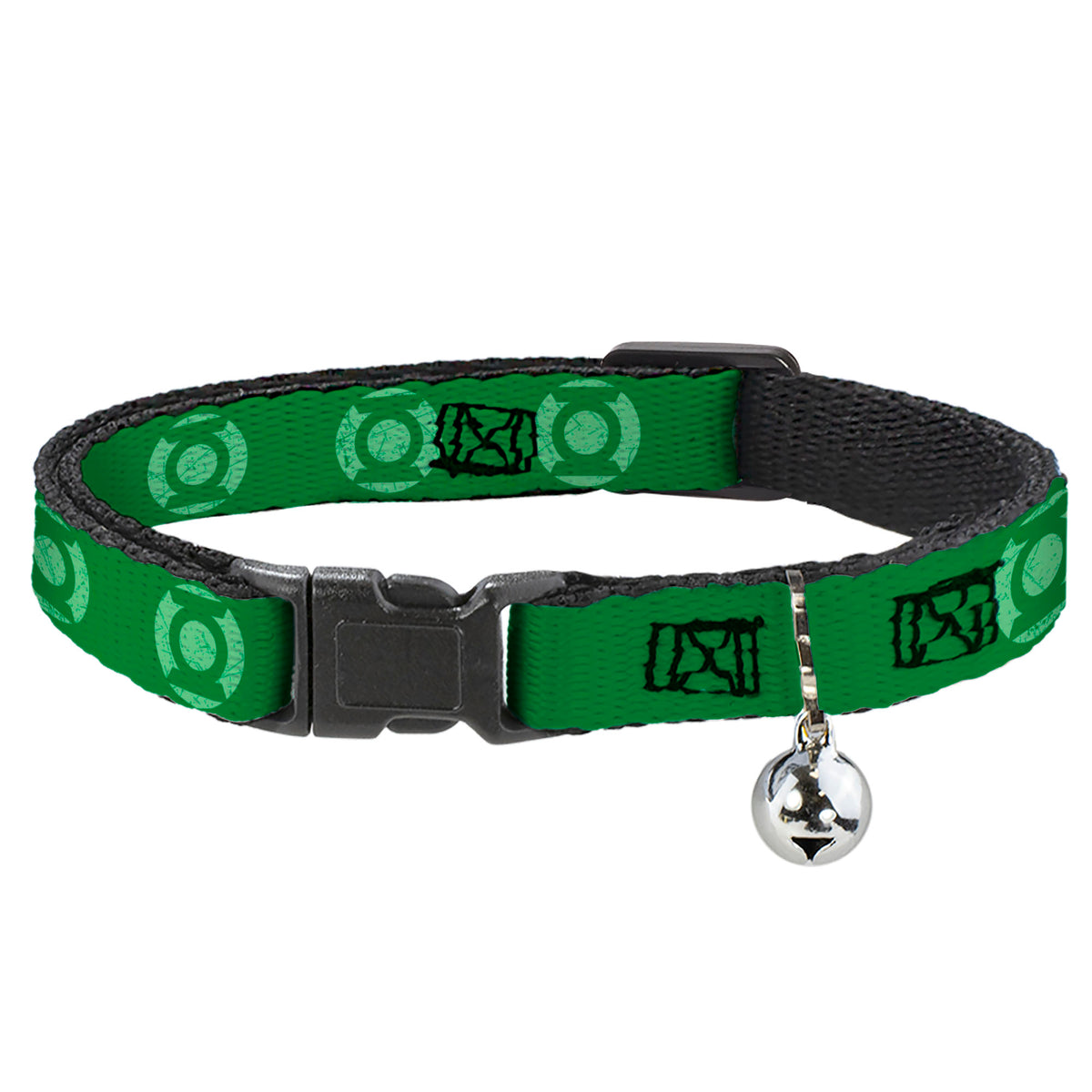 Cat Collar Breakaway - Green Lantern Logo Weathered Greens Cat Collars Breakaway Side Release DC Comics