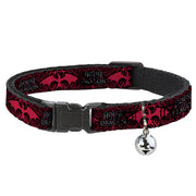 Cat Collar Breakaway with Bell - HOUSE OF THE DRAGON Dragon Icon Black Red White Cat Collars Breakaway Side Release House of the Dragon
