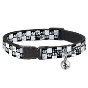 Breakaway Cat Collar with Bell - Alex Bowman Autograph and #48 Checker Logo Black/White Cat Collars Breakaway Side Release Hendrick Motorsports
