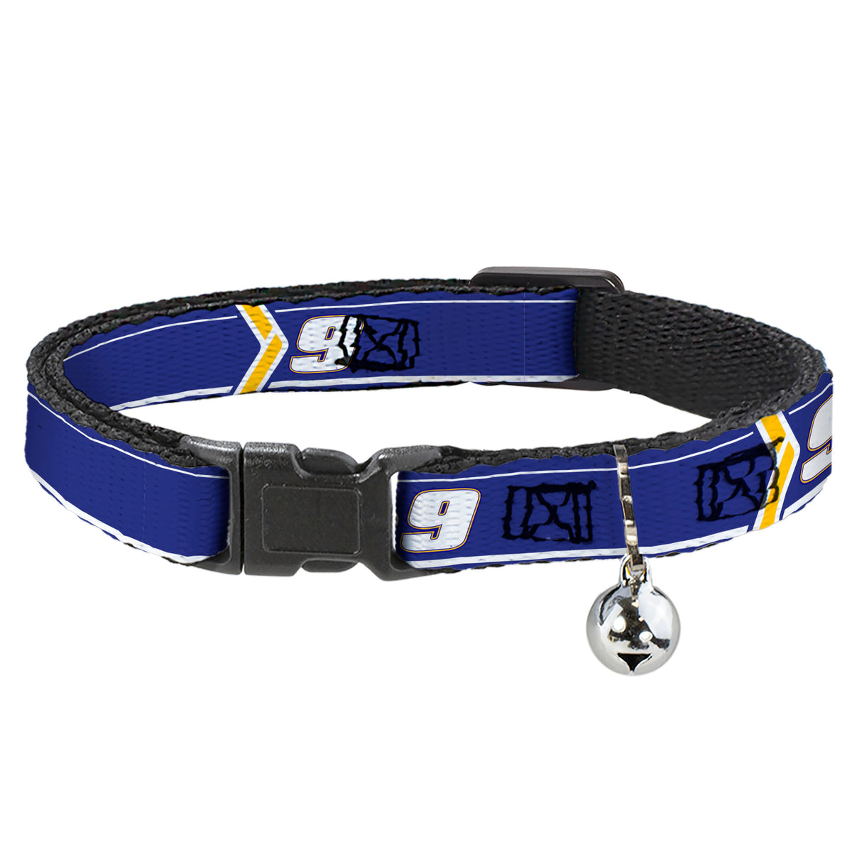 Breakaway Cat Collar with Bell - Chase Elliott #9 Car Scheme Blue/Yellow/White Cat Collars Breakaway Side Release Hendrick Motorsports