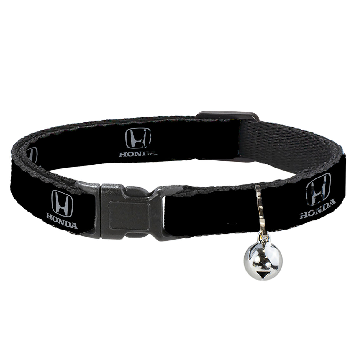 Breakaway Cat Collar with Bell - Honda Logo Black/Silver Cat Collars Breakaway Side Release Honda