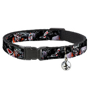 Cat Collar Breakaway - Joker BRILLIANTLY TWISTED PSYCHO 2-Poses Cards Black Grays Cat Collars Breakaway Side Release DC Comics
