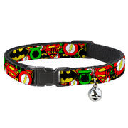 Cat Collar Breakaway - Justice League Stacked Logos Cat Collars Breakaway Side Release DC Comics