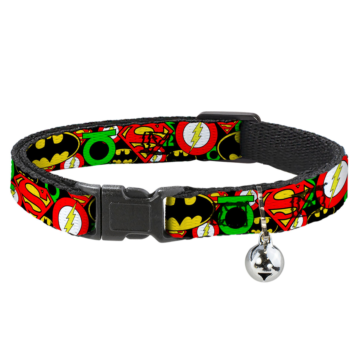 Cat Collar Breakaway - Justice League Stacked Logos Cat Collars Breakaway Side Release DC Comics