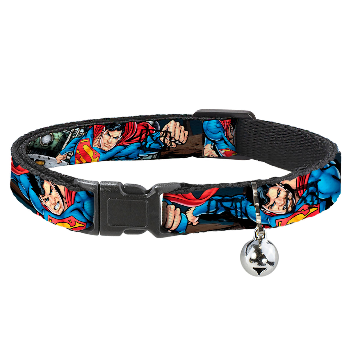 Cat Collar Breakaway - Superman Metropolis Face-Off Cat Collars Breakaway Side Release DC Comics