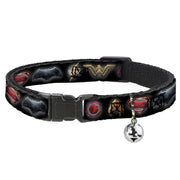 Cat Collar Breakaway - Justice League 2017 6-Superhero Icons Black Cat Collars Breakaway Side Release DC Comics