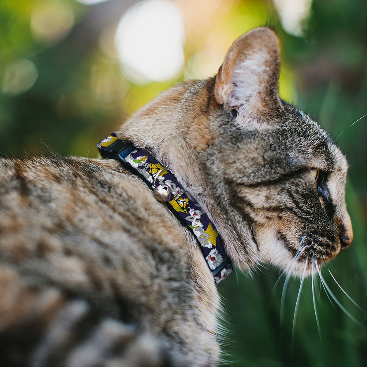 Cat Collar Breakaway - Bugs Bunny Poses Stars Navy Cat Collars Breakaway Side Release Looney Tunes