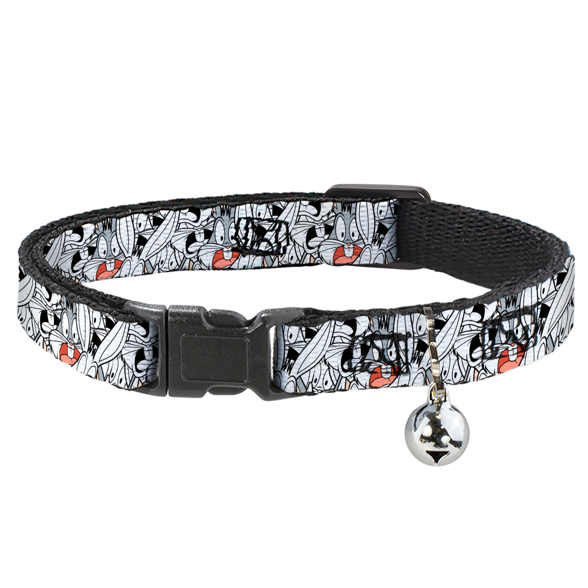 Cat Collar Breakaway - Bugs Bunny Expressions Stacked White Black Gray Cat Collars Breakaway Side Release Looney Tunes