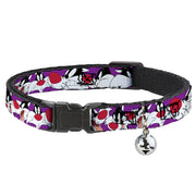 Cat Collar Breakaway - Sylvester the Cat Expressions Purple Cat Collars Breakaway Side Release Looney Tunes