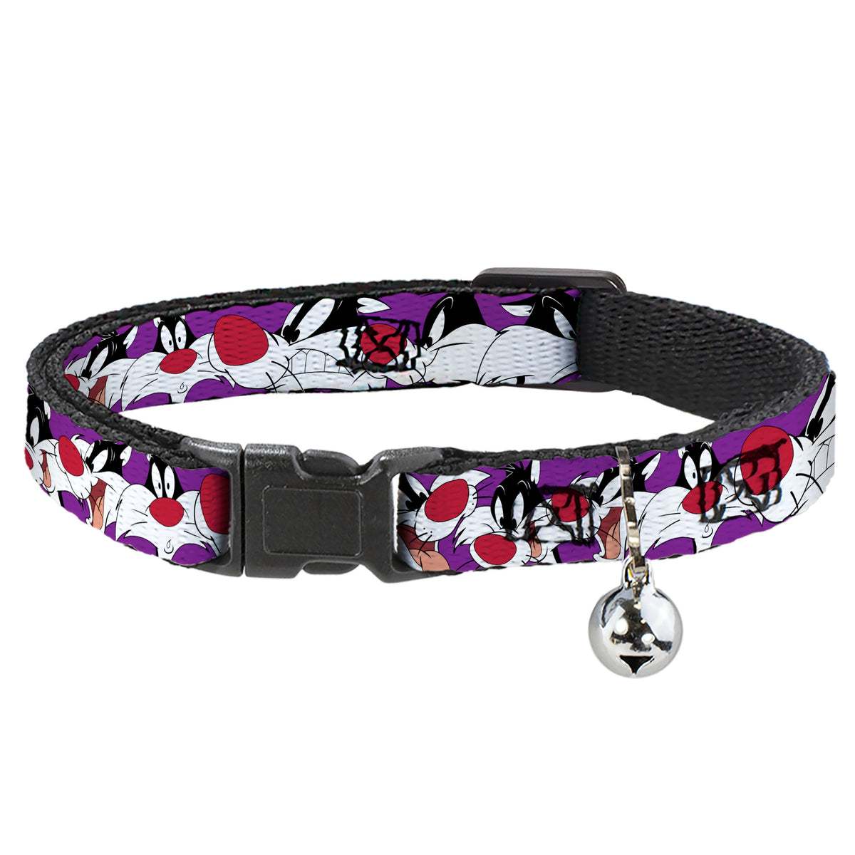 Cat Collar Breakaway - Sylvester the Cat Expressions Purple Cat Collars Breakaway Side Release Looney Tunes