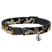 Cat Collar Breakaway - Wile E. Coyote Expressions Black Cat Collars Breakaway Side Release Looney Tunes