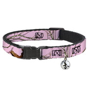 Cat Collar Breakaway - Mossy Oak Country Roots Camo Baby Pink Cat Collars Breakaway Side Release Mossy Oak